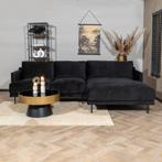 40% Korting: Velvet hoekbank Denver zwart rechts, Huis en Inrichting, Banken | Bankstellen, Ophalen, Zo goed als nieuw, Stof, Velvet chique