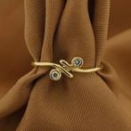 Gouden ring met diamant; 0,06 ct. | Toi et moi, Gebruikt, Overige kleuren, Ophalen of Verzenden, 17 tot 18