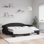vidaXL Slaapbank met onderschuifbed 90x190 cm stof zwart, 90 cm, Eenpersoons, Verzenden, Zwart
