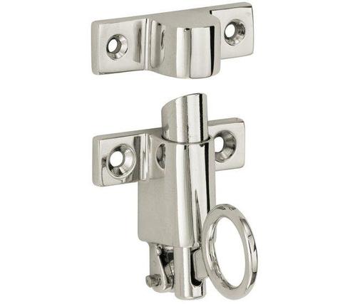 Raamknip Elegant met sluitkom glans nikkel, Doe-het-zelf en Verbouw, Hang- en Sluitwerk, Nieuw, Ophalen of Verzenden