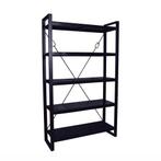 Boekenkast Mangohout Britt 120 Zwart, 100 tot 150 cm, Nieuw, Industriële meubels, 25 tot 50 cm