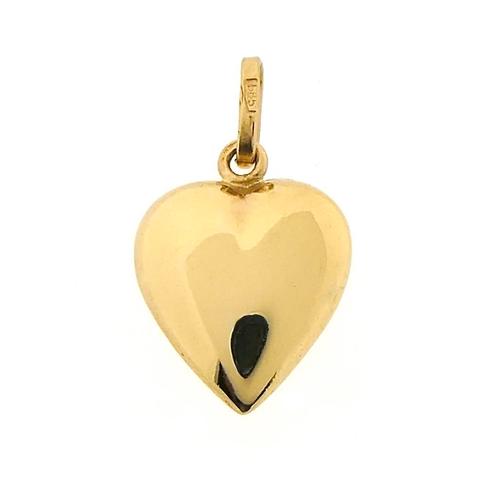 Gouden hanger van een hartje (liefde, kettinghanger), Sieraden, Tassen en Uiterlijk, Bedels, Gebruikt, Overige merken, Goud, Ophalen of Verzenden