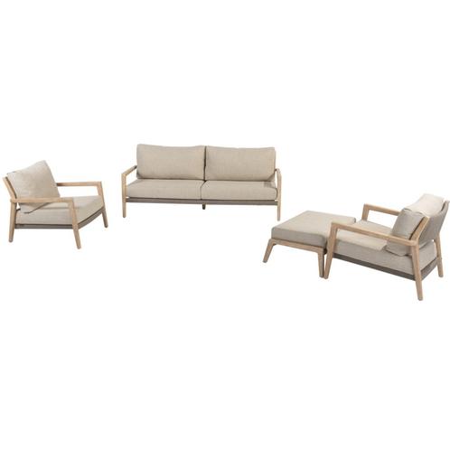 Julia stoel bank loungeset 4 delig brushed teak 4 Seasons, Tuin en Terras, Tuinsets en Loungesets, Nieuw, Teakhout, Ophalen of Verzenden