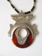 Zilver, Cornaline, glaskralen - Ketting met hanger - Touareg, Antiek en Kunst