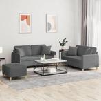 vidaXL 3-delige Loungeset met kussens stof donkergrijs, Huis en Inrichting, Banken | Bankstellen, Verzenden, Nieuw, Vierpersoons of meer