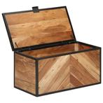 Opbergbox 60x30x30 cm massief acaciahout en ijzer, Verzenden