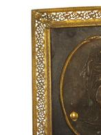 Reliëf, Apollo - 21.5 cm - Verguld brons - 1900, Antiek en Kunst