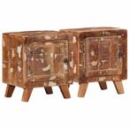 vidaXL Nachtkastje 2 st 40x32x46 cm massief gerecycled hout, Verzenden, Nieuw, Hout