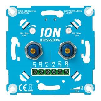 Inbouwdimmer | ION Industries (Led, Duo, 2x 0.3 tot 200W), Doe-het-zelf en Verbouw, Elektra en Kabels, Nieuw, Verzenden
