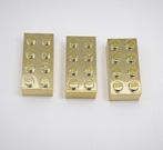 Lego Stenen - x3 Chrome Gold Plated 2x4 Bricks official, Nieuw