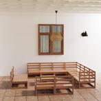 vidaXL 12-delige Loungeset massief grenenhout honingbruin, Verzenden, Nieuw, Loungeset