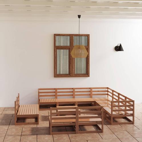 vidaXL 12-delige Loungeset massief grenenhout honingbruin, Tuin en Terras, Tuinsets en Loungesets, Loungeset, Nieuw, Verzenden