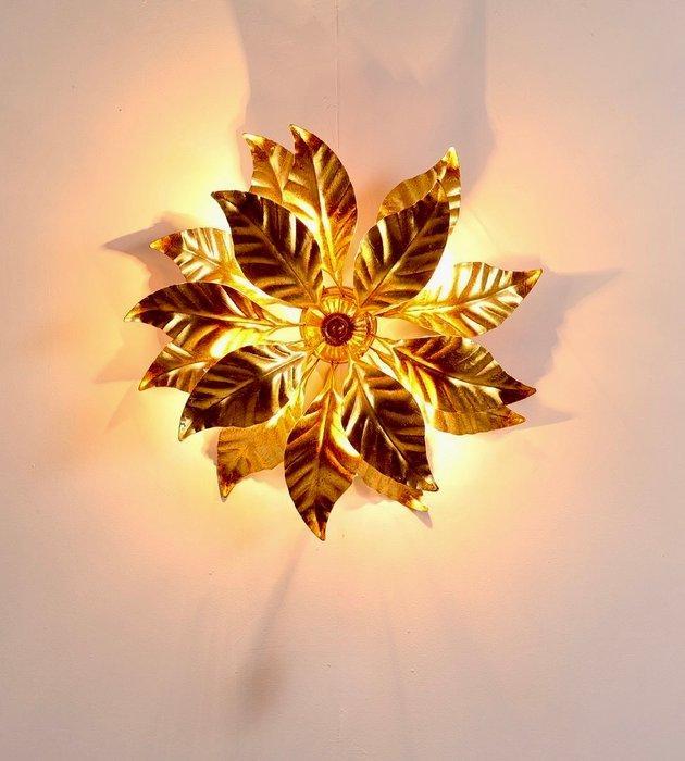 Wandlamp - Goudgeplateerd uit de jaren 1970 - Hollywood, Antiek en Kunst, Antiek | Lampen