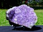 amethist Kristallen op matrix - Hoogte: 23 cm - Breedte: 18, Verzamelen, Mineralen en Fossielen