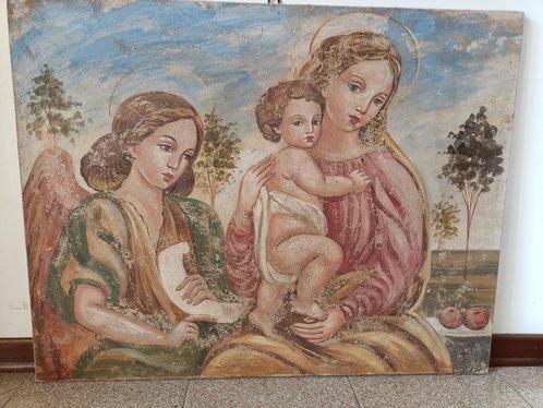 Italiaanse school (XX) - Madonna col Bambino con LArcangelo, Antiek en Kunst, Kunst | Schilderijen | Klassiek
