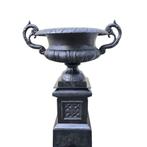 Tuinvaas op zuil – 110 cm – gietijzer – klassiek zwart, Tuin en Terras, Ophalen of Verzenden, Nieuw