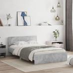 vidaXL Bedframe met hoofdeinde betongrijs 135x190 cm, Verzenden, 190 cm of minder, Overige maten, Grijs