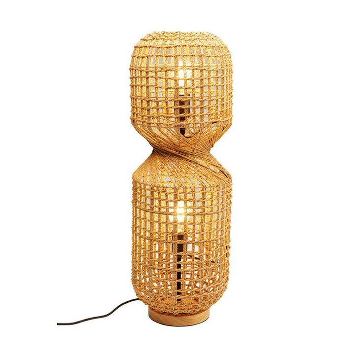 *WOONWINKEL* Kare Design Aloha Staande Lamp Riet Retro 67 Cm, Huis en Inrichting, Lampen | Vloerlampen, Nieuw, Verzenden