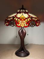 XXL Tiffany stijl tafellamp RUBY & GOLD GLOW lamp met 2