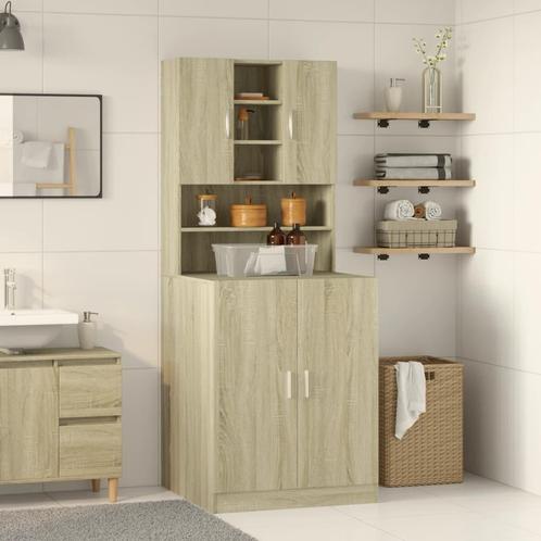 vidaXL Wasmachinekasten 2 st bewerkt hout sonoma, Witgoed en Apparatuur, Wasmachines, Nieuw, Verzenden