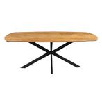 Mangohouten Eettafel Deens Ovaal Tess 210x100 cm (2,5 cm), Huis en Inrichting, Tafels | Eettafels, 100 tot 150 cm, Verzenden, Industriële meubels