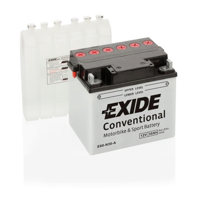 Exide Conventional 12V accu | E60-N30-A | 12V 30Ah, Auto-onderdelen, Accu's en Toebehoren, Ophalen of Verzenden
