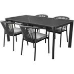 Dora Apollo dining tuinset 180x90xH75 cm 5 delig antraciet, Tuin en Terras, Tuinsets en Loungesets, Ophalen of Verzenden, Nieuw