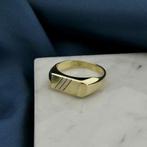 Tricolor gouden heren zegelring., Sieraden, Tassen en Uiterlijk, Ringen, Gebruikt, Overige kleuren, 19 tot 20, Heer