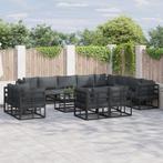 vidaXL Tuin Sofa Set met kussen met kussen 13 pcs Zwart 70 x, Verzenden, Nieuw, Aluminium