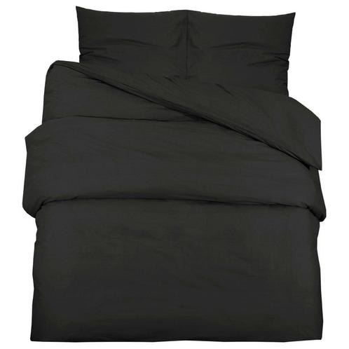 Zwart Katoenen Dekbedovertrek 260x220 - Tweedekansje voor..., Huis en Inrichting, Slaapkamer | Beddengoed, Zwart, Nieuw, Dekbedovertrek