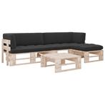 vidaXL 4-delige Loungeset pallet met kussens geïmpregneerd, Verzenden, Nieuw, Loungeset