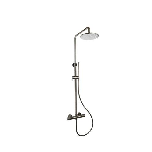 Doucheset Sanilux Rubb Opbouw Thermostatisch Rond Gunmetal, Doe-het-zelf en Verbouw, Sanitair, Kraan, Nieuw, Ophalen of Verzenden