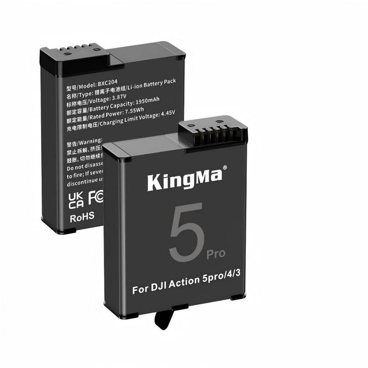 KingMa Accu voor DJI Osmo Action 3 / 4 / 5 Pro - 1950mAh (Ni, Audio, Tv en Foto, Fotografie | Fotostudio en Toebehoren, Zo goed als nieuw