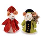 Vilten Sintermuis en  Piet Groen met Jute Zak  -  18cm NIEUW, Ophalen of Verzenden, Nieuw