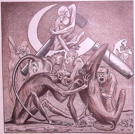 Spotprent over onrust binnen de C.P.H. (lijst optie), Antiek en Kunst, Kunst | Litho's en Zeefdrukken, Verzenden