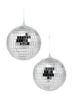 2x Discobal Ø 10 cm Klein Discobol Spiegelbol Glitterbol Gli, Hobby en Vrije tijd, Ophalen of Verzenden, Nieuw, Feestartikel, Carnaval