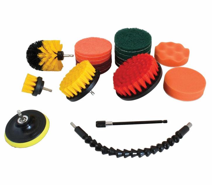 Autoborstel Set Voor De Boormachine - 21 Delig - Poetspads -, Doe-het-zelf en Verbouw, Gereedschap | Handgereedschap, Nieuw, Ophalen of Verzenden