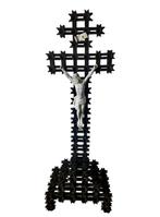 Kruis - Keramiek, Hout - 1920-1930 - Groot kruisbeeld - 50