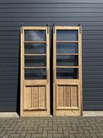 Vintage dubbele schuifdeuren, inclusief rail en hangsysteem., Nieuw, Hout, Inclusief glas