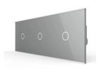 Slimme Lichtschakelaar Livolo 1+1+1 | Wissel | Grijs Glas, Ophalen of Verzenden, Nieuw, Schakelaar