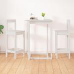 vidaXL Barstoelen 2 st 40x41,5x112 cm massief grenenhout wit, Huis en Inrichting, Stoelen, Verzenden, Nieuw, Wit