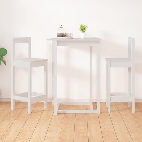 vidaXL Barstoelen 2 st 40x41,5x112 cm massief grenenhout wit, Huis en Inrichting, Stoelen, Wit, Nieuw, Verzenden