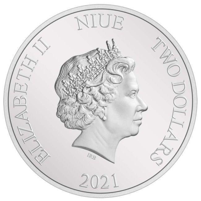 Fiji. 2 Dollars 2021 1 oz Niue $2 30th Anniversary Street, Postzegels en Munten, Edelmetalen en Baren