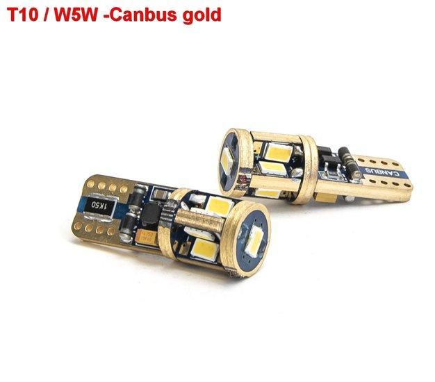 2x T10/W5W Canbus Gold 9smd  400lumen, Auto diversen, Auto-accessoires, Verzenden