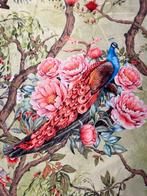 Prachtige veloursstof met oosterse chinoiserie. - Textiel -