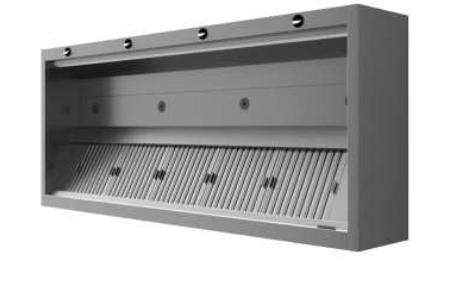 RVS Afzuigkap Extractor Inductie model 300cm, zonder motor, Witgoed en Apparatuur, Afzuigkappen, Gebruikt