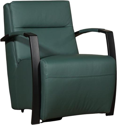 Groene leren industriële stalen stoel - Toledo Leer Forrest, Huis en Inrichting, Fauteuils, 50 tot 75 cm, 75 tot 100 cm, Nieuw