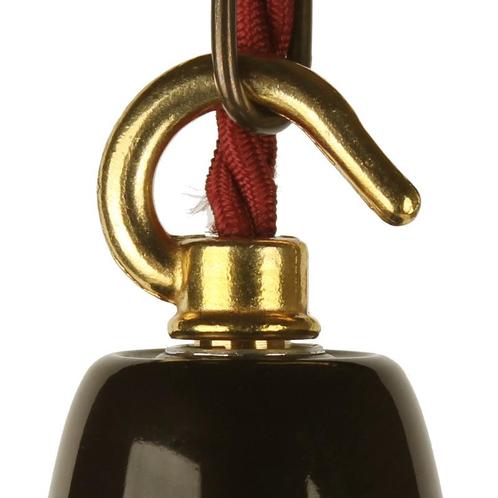 Fitting Keramiek Zwart Hook Messing E27, Huis en Inrichting, Lampen | Losse lampen, Ophalen of Verzenden