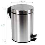 2dekans | BRASQ Pedaalemmer - 20L - RVS - Zilver - 28.9 x, Huis en Inrichting, Woonaccessoires | Prullenbakken, Ophalen of Verzenden