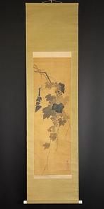 Kacho-ga  (Sparrows on grape branch) -   (1844-1890) -